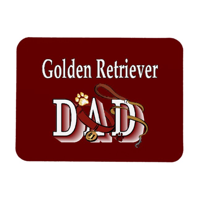Golden Retriever Pappa Magnet (Horisontell)