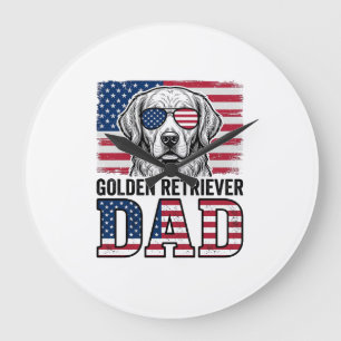 Golden Retriever Pappa Patriotisk Vintage Hundtröj Stor Klocka
