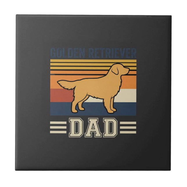 Golden Retriever Pappa Retro Hund Kakelplatta (Framsidan)
