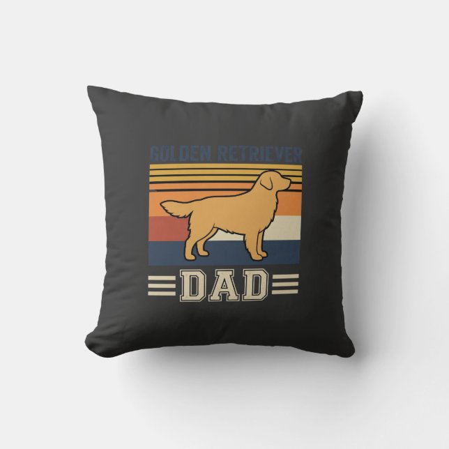 Golden Retriever Pappa Retro Hund Kudde (Framsida)