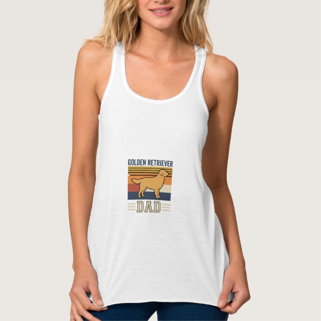 Golden Retriever Pappa Retro Hund Linne Med Racerback (Framsida)