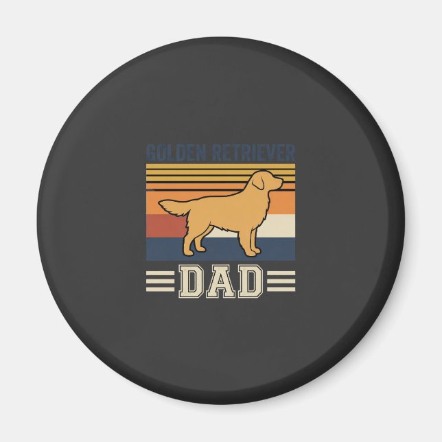 Golden Retriever Pappa Retro Hund Magnet (Framsidan)