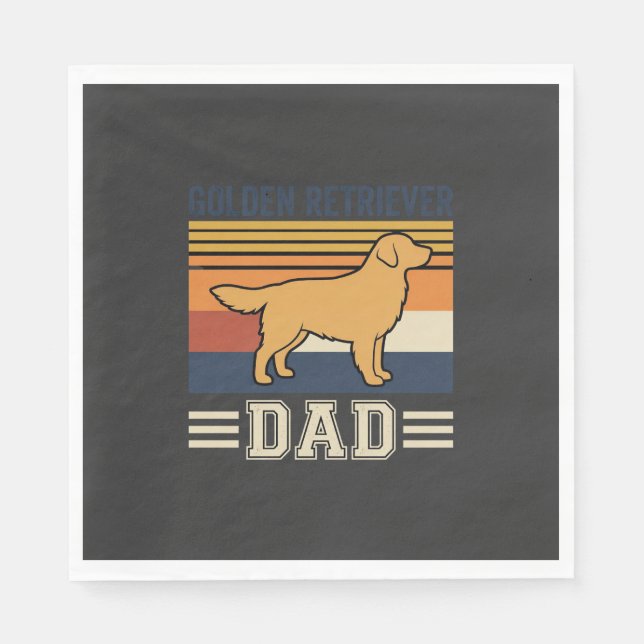 Golden Retriever Pappa Retro Hund Pappersservett (Framsidan)