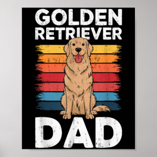 Golden Retriever Pappa Shirt Manar pappa Hund älsk Poster