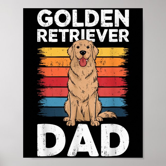 Golden Retriever Pappa Shirt Manar pappa Hund älsk Poster (Framsidan)