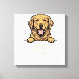 Golden Retriever Pappa Vintage Gravyr Canvastryck