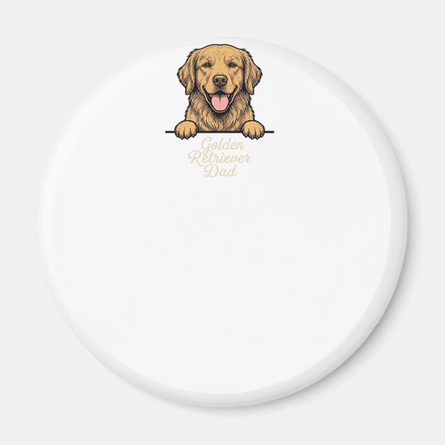 Golden Retriever Pappa Vintage Gravyr Magnet (Framsidan)