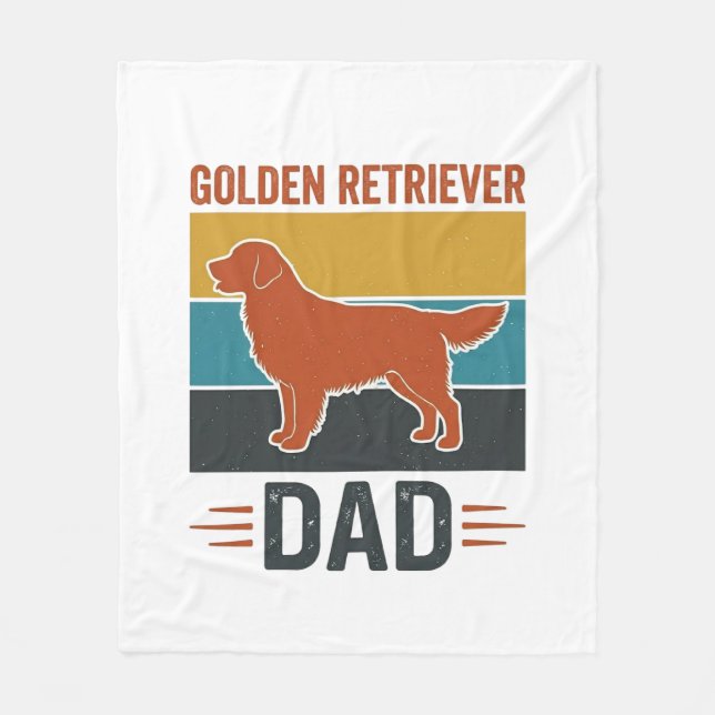 Golden Retriever Pappa Vintage Hundälskare Vector  Fleecefilt (Framsidan)