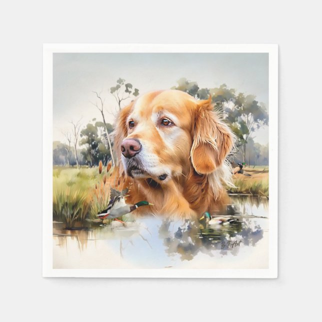 Golden Retriever Pappersservett (Framsidan)