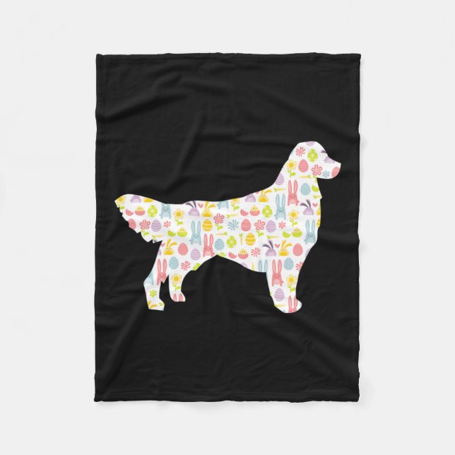 Golden Retriever Påskhare Hund Silhouette Fleecefilt (Framsidan)