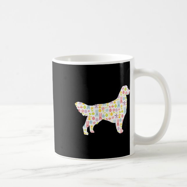 Golden Retriever Påskhare Hund Silhouette Kaffemugg (Höger)