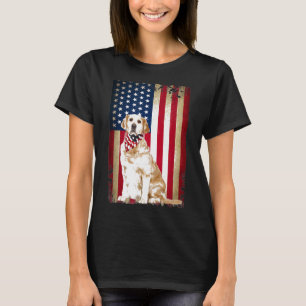Golden Retriever Patriotic 4:e juli Amerika USA T Shirt