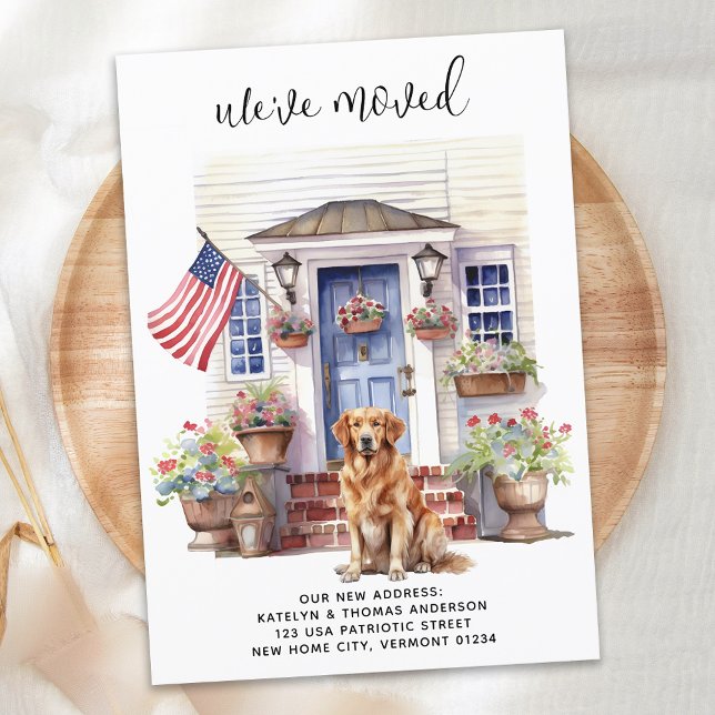 Golden Retriever Patriotic Anpassningsbar Pet Hund Meddelande (Skapare uppladdad)