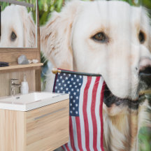 Golden Retriever Patriotic Hund Shower Curtain