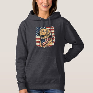 Golden Retriever Patriotisk Vintage Vektor Design_ T Shirt