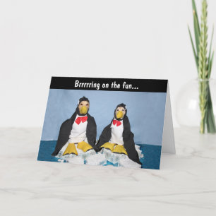 Golden Retriever Penguins Iceberg Birthday Kort