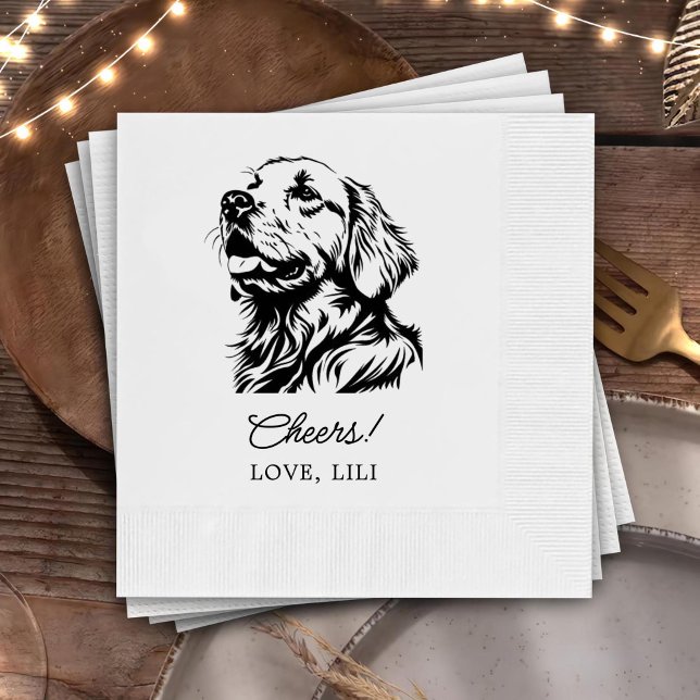 Golden Retriever Personlig Cheers för Hund Pappersservett (Skapare uppladdad)