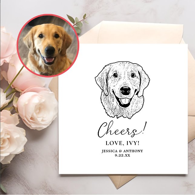 Golden Retriever Personlig Cheers för Hund Pappersservett (Skapare uppladdad)