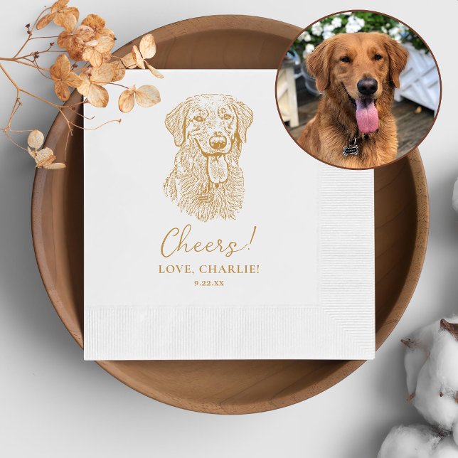 Golden Retriever Personlig Cheers för Hund Pappersservett (Skapare uppladdad)