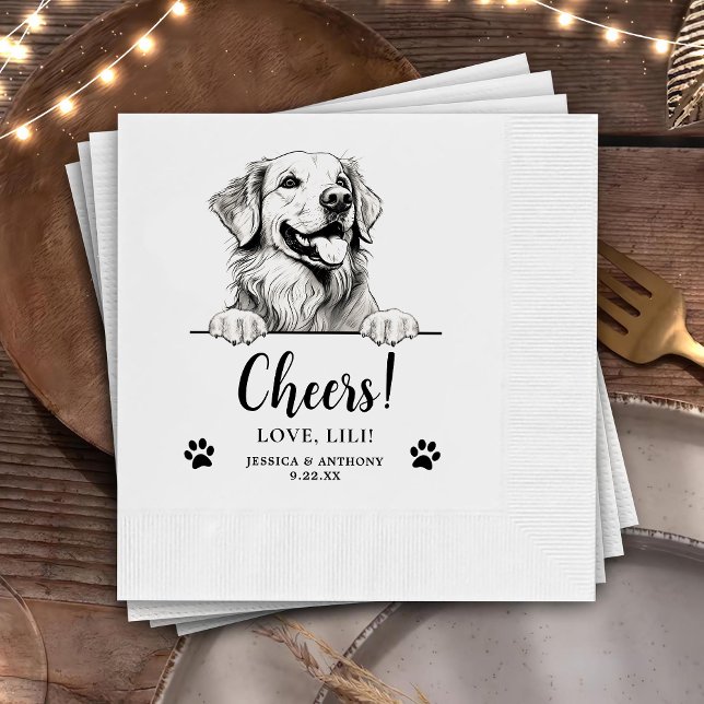Golden Retriever Personlig Cheers för Hund Pappersservett (Skapare uppladdad)