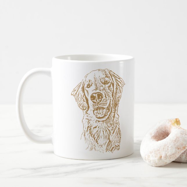 Golden Retriever Personlig Hand Teckning Kaffemugg (Med munk)