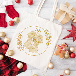 Golden Retriever Personlig Hand Teckning Tygkasse