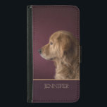 Golden Retriever Personlig Namn | HUND Plånboksfodral För Samsung Galaxy S5<br><div class="desc">Den här designen har en hund med Golden Retriever med möjlighet att anpassa eller ta bort texten namn som är skriven i populär modern typografi. #hämmare #hund #personlig #tote #puppy #söt #gifts #mode #Samsung</div>