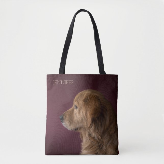 Golden Retriever Personlig Namn | HUND Tygkasse (Framsida)