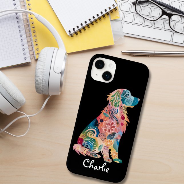 Golden Retriever Pet Hund Abstrakt Flowers Anpassn (Skapare uppladdad)