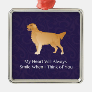 Golden Retriever - Pet Memorial - Thinking of You Julgransprydnad Metall