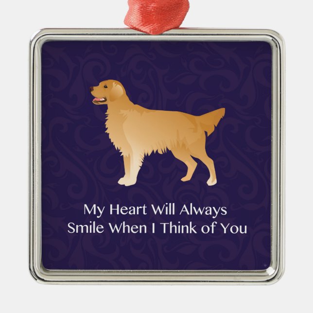Golden Retriever - Pet Memorial - Thinking of You Julgransprydnad Metall (Framsidan)