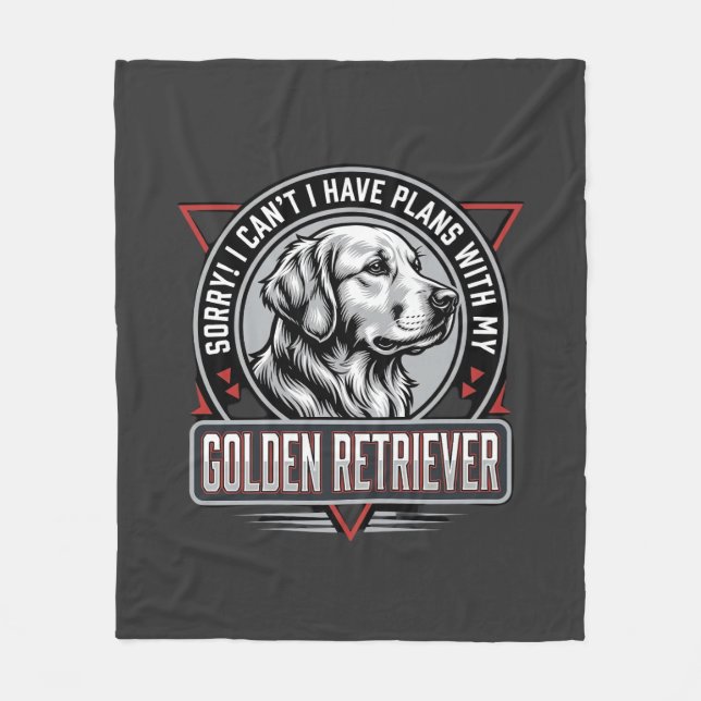 Golden Retriever Planerar Hundmärke Design Fleecefilt (Framsidan)