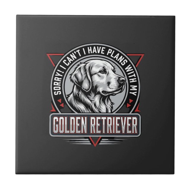 Golden Retriever Planerar Hundmärke Design Kakelplatta (Framsidan)