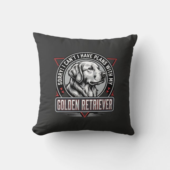 Golden Retriever Planerar Hundmärke Design Kudde (Framsida)