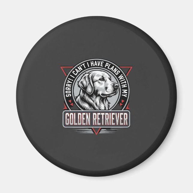 Golden Retriever Planerar Hundmärke Design Magnet (Framsidan)