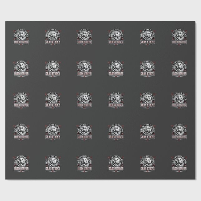 Golden Retriever Planerar Hundmärke Design Presentpapper (Platt)