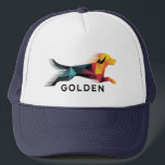 Golden retriever poligonal en amarillo y azul keps<br><div class="desc">🔥 This Golden Retriever is on FIRE! 💥 Splashed with bold red, yellow & icy blue in a geometric sprint — it’s not just art, it’s an attitude. 🐾 Wear it, hang it, gift it – just don’t miss out. Your space (and your wardrobe) NEED this pop of wild energy!...</div>