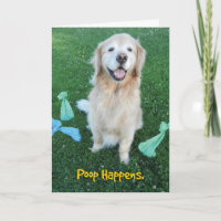 Golden Retriever Poop råkar uppmuntringskort