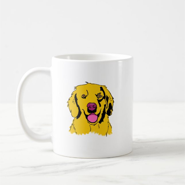 Golden Retriever Pop Art Kaffemugg (Vänster)