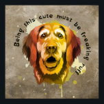 Golden Retriever Pop Art Stil Poster<br><div class="desc">Den här Golden Retriever-popkonsten stil poster en Golden Retriever i Fall-skuggor av grönt, gult, orange, brun med ett hund citat: Att vara den här söta måste vara oskadligt. Med den här roligten och den här poster läggs ett popup-fönster med färg till i ditt rum. Det är perfektens accent för alla...</div>