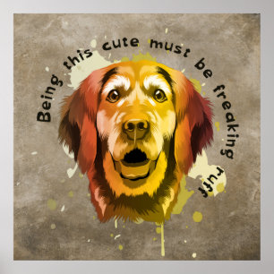 Golden Retriever Pop Art Stil Poster