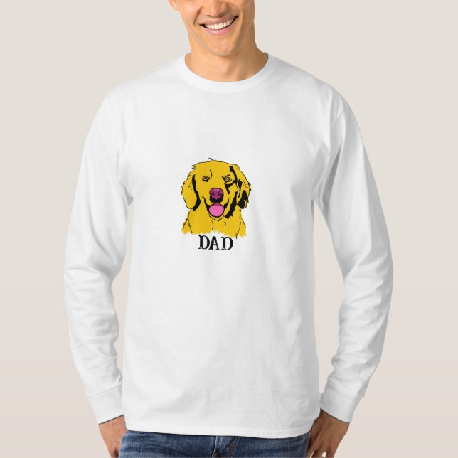 Golden Retriever Pop Art T Shirt (Framsida)