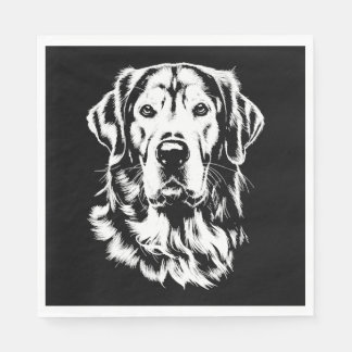 Golden Retriever Portrait  Minimalist Apparel Pappersservett