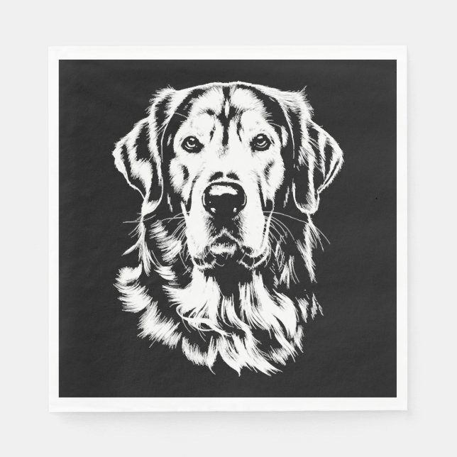 Golden Retriever Portrait  Minimalist Apparel Pappersservett (Framsidan)