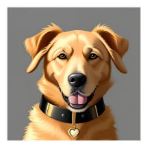 Golden Retriever Porträtt Iklädd Svart Krage