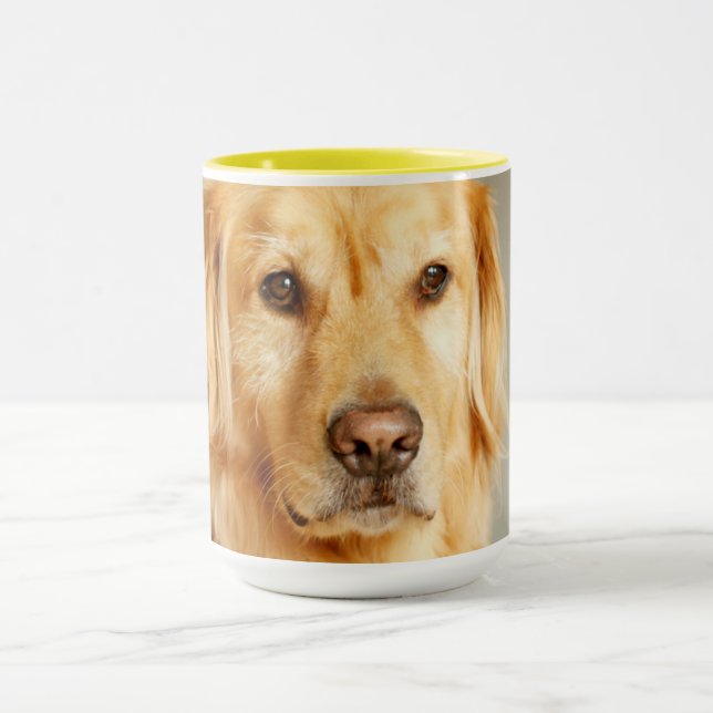 Golden Retriever Porträtt Mugg (Center)