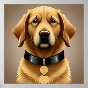 Golden Retriever-porträtt Poster