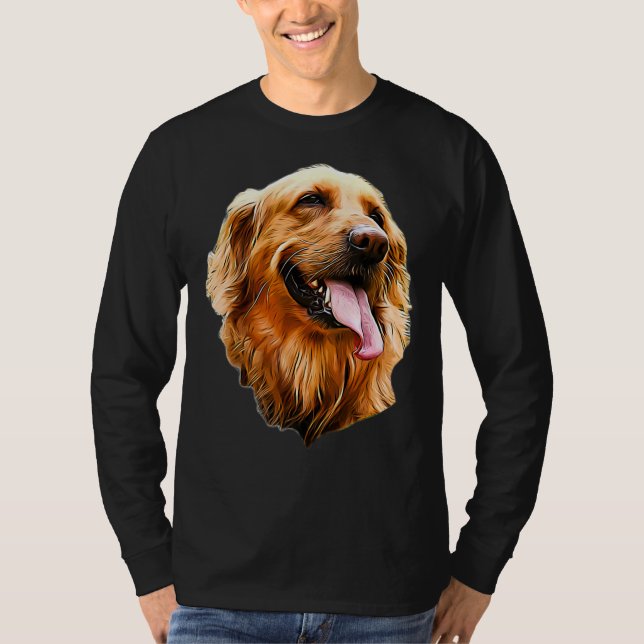 Golden Retriever Porträtt T Shirt (Framsida)