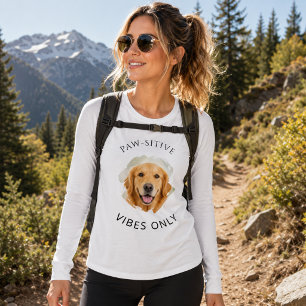 Golden Retriever Positiva Vibe Only Foto Flicka T Shirt