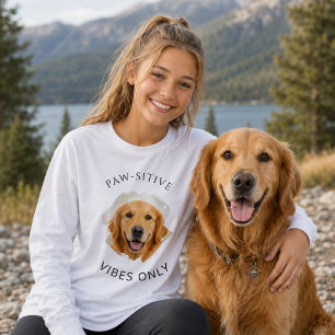 Golden Retriever Positiva Vibe Only Foto Flicka T Shirt